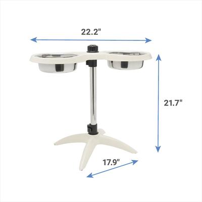 Show full view: Frisco Adjustable Stainless Steel Double Elevated Dog Bowls, Large: 7 cup slide 6 of 8