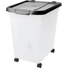 Frisco Airtight Food Storage Container, Clear/Black, 65-qt