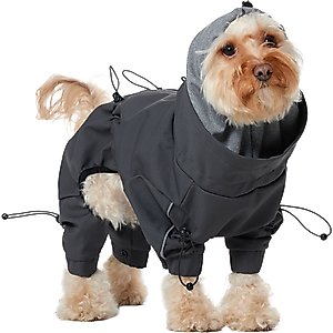 Frisco All Weather Bonded Dog Suit with Knit Snood, Charcoal, Small