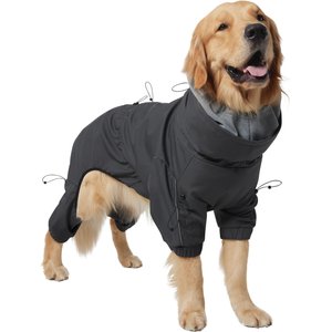FRISCO All Weather Bonded Dog Suit with Knit Snood, Charcoal