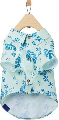 Show full view: Frisco Aloha Palm Camp Dog & Cat Shirt, Green, Large slide 4 of 10