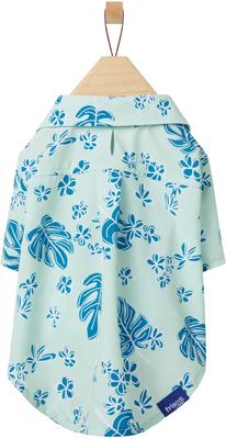 Show full view: Frisco Aloha Palm Camp Dog & Cat Shirt, Green, Large slide 3 of 10