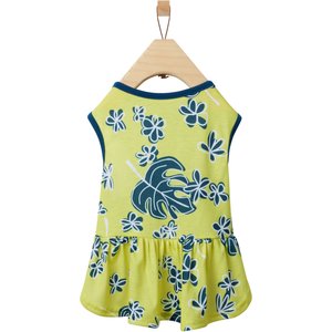 Frisco Aloha Palm Leaf Dog & Cat Dress, Green, Medium