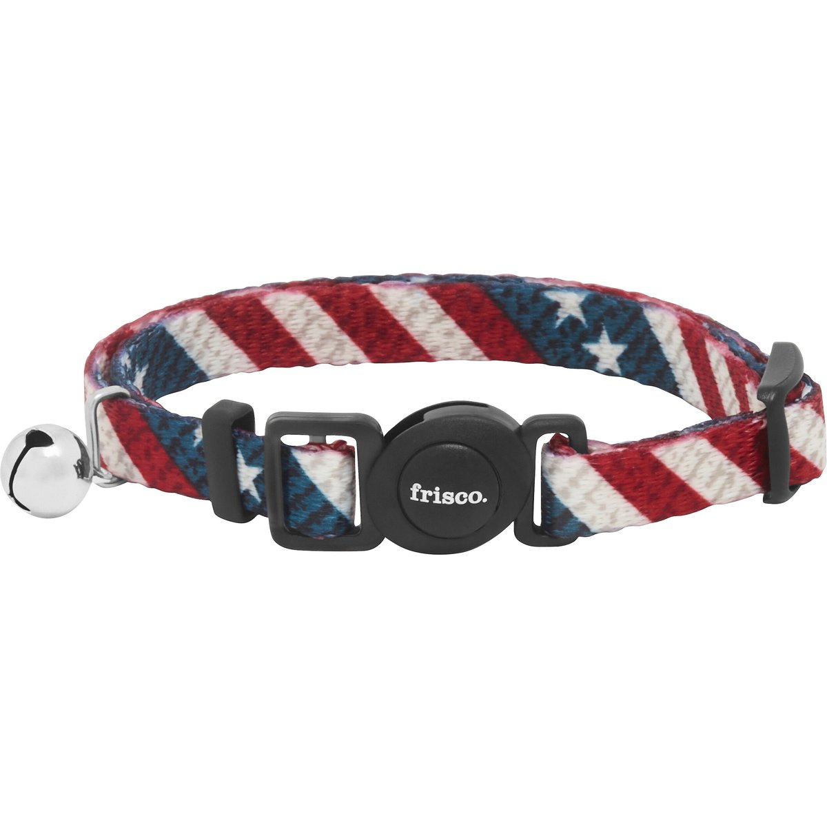 Frisco American Flag Cat Collar, 8 to 12-in neck, 3/8-in wide