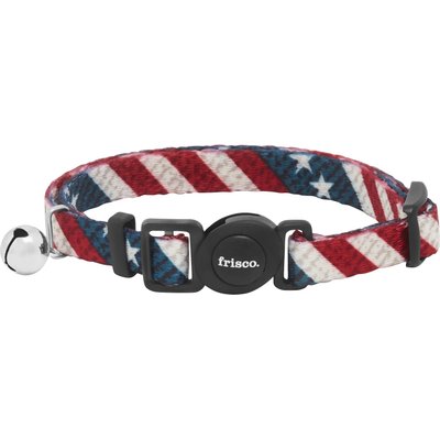 Frisco Frisco American Flag Cat Collar, 8 to 12-in neck, 3/8-in wide