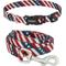 Show in main carousel: Frisco American Flag Dog Leash, Medium: 6-ft long, 3/4-in wide & Frisco American Flag Dog Collar, Medium: 14 to 20-in neck, 3/4-in wide slide 1 of 5