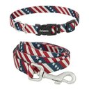 Frisco American Flag Dog Leash, Medium: 6-ft long, 3/4-in wide & Frisco American Flag Dog Collar, Medium: 14 to 20-in neck, 3/4-in wide
