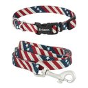 Frisco American Flag Dog Leash, Small: 6-ft long, 5/8-in wide & Frisco American Flag Dog Collar, Small: 10 to 14-in neck, 5/8-in wide