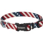 Frisco American Flag Polyester Dog Collar, S: 10 to 14-in neck, 5/8-in W