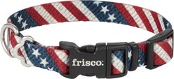 Frisco American Flag Polyester Dog Collar, XS: 8 to 12-in neck, 5/8-in W