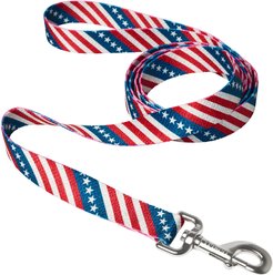 Frisco American Flag Polyester Dog Leash, Large: 6-ft long, 1-in wide