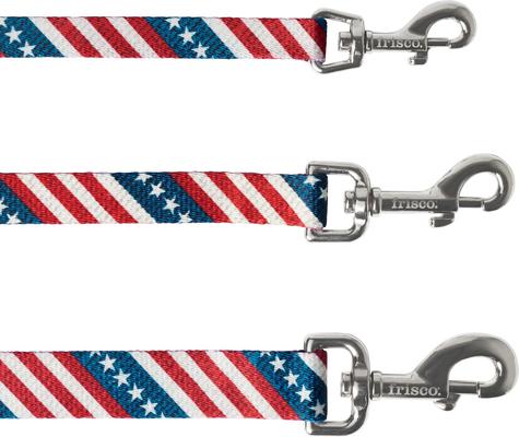 Show full view: Frisco American Flag Polyester Dog Leash, Medium: 6-ft long, 3/4-in wide slide 4 of 7