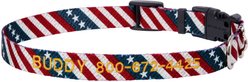 Frisco American Flag Polyester Personalized Dog Collar, Large: 18 to 26-in neck, 1-in wide