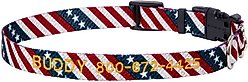 Frisco American Flag Polyester Personalized Dog Collar, Medium: 14 to 20-in neck, 3/4-in wide
