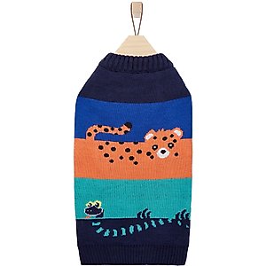 Frisco Anaconda Cheetah Colorblock Dog & Cat Sweater, Medium