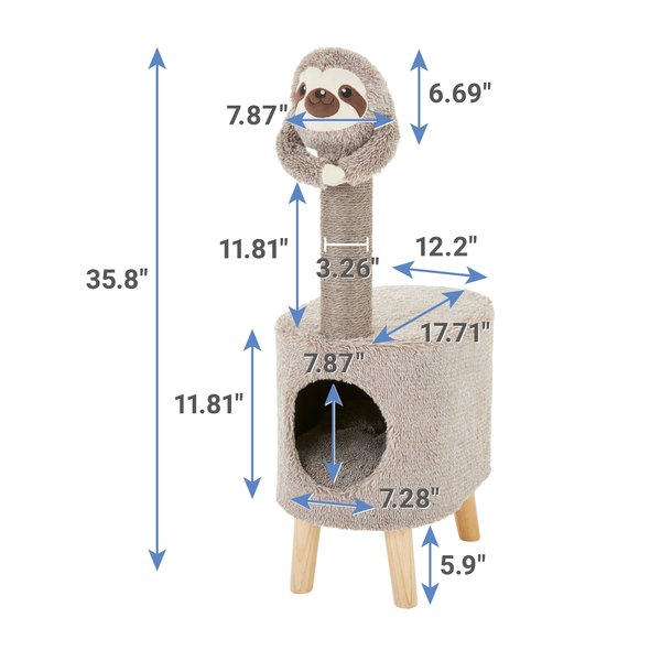 Show full view: Frisco Animal Series Cat Condo, Sloth slide 2 of 7