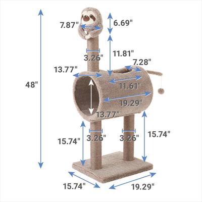 Show full view: Frisco Animal Series Cat Tunnel with Scratching Post, Sloth slide 2 of 7