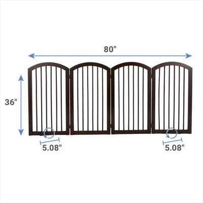 Show full view: Frisco Arch 4-Panel Solid Wood Dog Gate, 36-in, Espresso slide 2 of 6