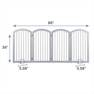 Show full view: Frisco Arch 4-Panel Solid Wood Dog Gate, 36-in, Gray slide 2 of 6