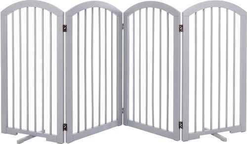 Show full view: Frisco Arch 4-Panel Solid Wood Dog Gate, 36-in, Gray slide 3 of 6