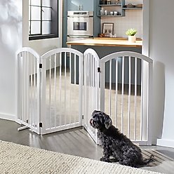 Frisco Arch 4-Panel Solid Wood Dog Gate, 36-in, White