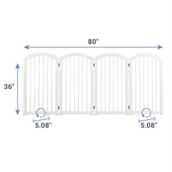Frisco Arch 4-Panel Solid Wood Dog Gate, 36-in, White slide 2 of 4