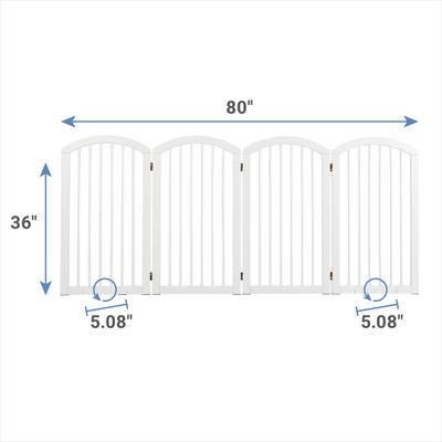 Show full view: Frisco Arch 4-Panel Solid Wood Dog Gate, 36-in, White slide 2 of 6