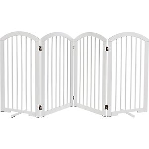 Frisco Arch 4-Panel Solid Wood Dog Gate, 36-in, White