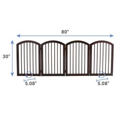 Frisco Arch Small Wood Dog Gate, Espresso, 30-in slide 2 of 5
