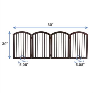 Frisco Arch Small Wood Dog Gate, Espresso, 30-in