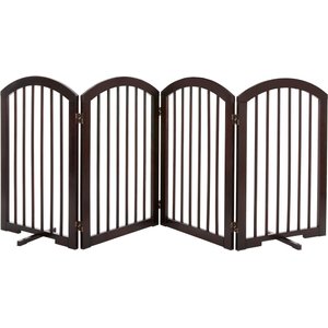 Frisco Arch Small Wood Dog Gate, Espresso, 30-in