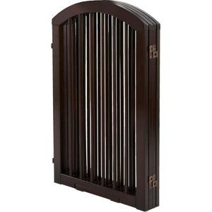 Frisco Arch Small Wood Dog Gate, Espresso, 30-in