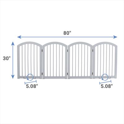 Show full view: Frisco Arch Small Wood Dog Gate, Gray, 30-in slide 2 of 7
