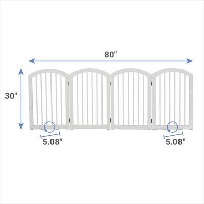 Show full view: Frisco Arch Small Wood Dog Gate, White, 30-in slide 3 of 8