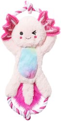 Frisco Axolotl Plush with Rope Squeaky Dog Toy, Medium/Large