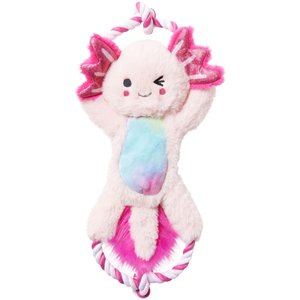 Frisco Axolotl Plush with Rope Squeaky Dog Toy, Medium/Large