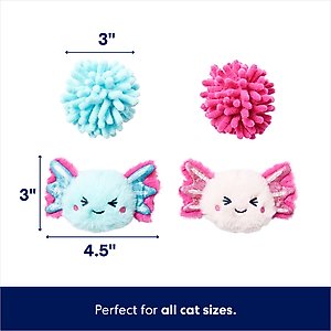 Frisco Axolotl Variety Pack Cat Toy with Catnip, 4 count