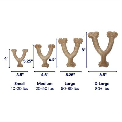 Show full view: Frisco Bacon Flavored Wishbone Nylon Chew Dog Toy for Heavy Chewers, Large slide 2 of 10