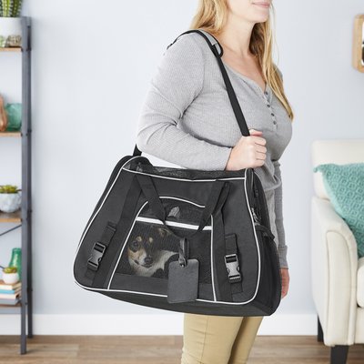 Frisco Frisco Basic Dog & Cat Carrier Bag, Black, Gray Trim, Medium/Large