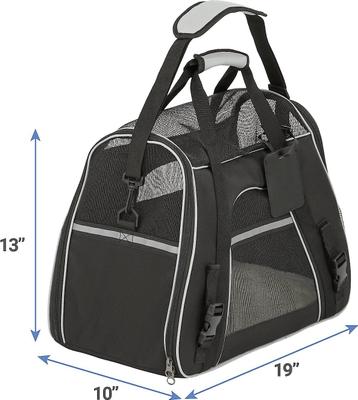 Show full view: Frisco Basic Dog & Cat Carrier Bag, Black, Gray Trim, Medium/Large slide 3 of 11