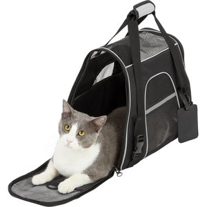 Frisco Basic Dog & Cat Carrier Bag, Black, Gray Trim, Small/Medium