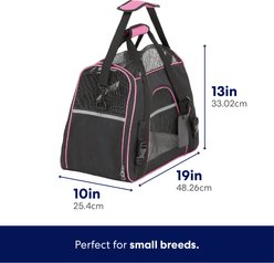 Frisco Basic Dog & Cat Carrier Bag, Black, Pink Trim, Medium/Large slide 2 of 7
