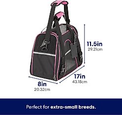 Frisco Basic Dog & Cat Carrier Bag, Black, Pink Trim, Small/Medium slide 2 of 7