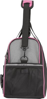 Show full view: Frisco Basic Dog & Cat Carrier Bag, Black, Pink Trim, Small/Medium slide 4 of 10