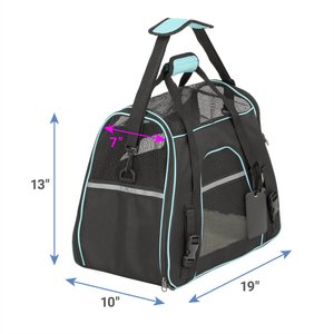 Frisco Basic Dog & Cat Carrier Bag, Black, Teal Trim, Medium/Large