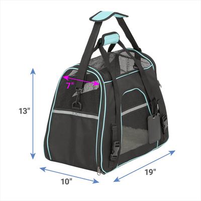 Show full view: Frisco Basic Dog & Cat Carrier Bag, Black, Teal Trim, Medium/Large slide 2 of 11