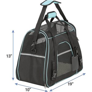 Frisco Basic Dog & Cat Carrier Bag, Black, Teal Trim, Medium/Large