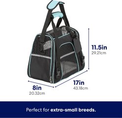 Frisco Basic Dog & Cat Carrier Bag, Black, Teal Trim, Small/Medium slide 2 of 7