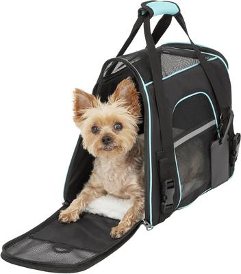 Show full view: Frisco Basic Dog & Cat Carrier Bag, Black, Teal Trim, Small/Medium slide 6 of 10