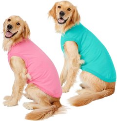 Frisco Basic Dog & Cat T-Shirt, Pink + Teal, XX-Large slide 1 of 9